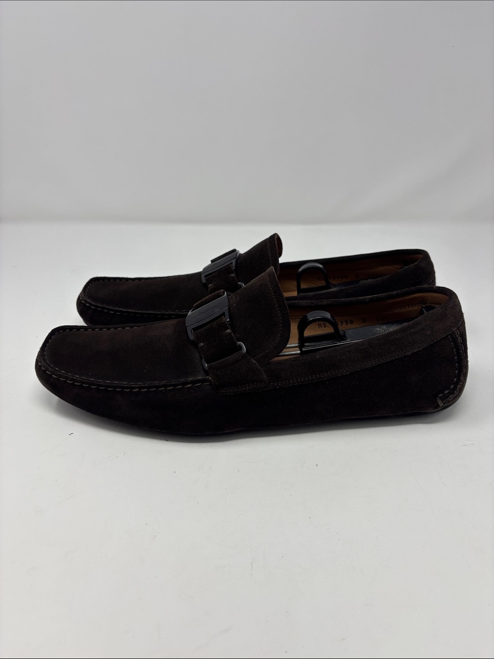 Salvatore Ferragamo | Men's Dark Brown Suede Dress Loafers 10.5 D - Picture 6 of 11